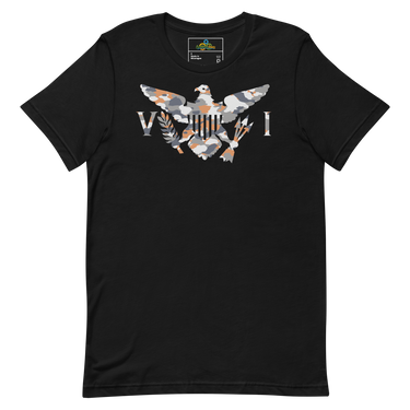 Virgin Islands Flag Orange Grey White Camo Unisex t-shirt